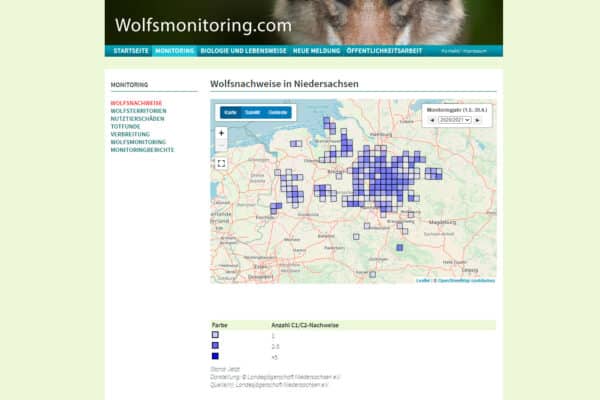 Verbreitung der Wölfe in Deutschland